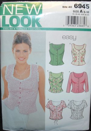 NEW LOOK (Simplicity) 6945 Sewing Pattern for Blouses size 8-18