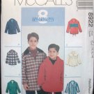 MCCALLS  8922 Sewing Pattern for Children's & Boys Pullover Tops SZ 4,5,6