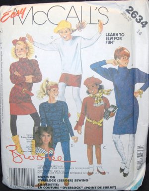 MCCALL'S  2634 Sewing Pattern for Girls' DRESS TUNIC, SKIRT & PANTS LEGGINGS SZ 14