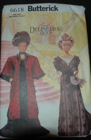 Butterick 6618 Craft Sewing Pattern for 11 1/2"  Doll Costumes