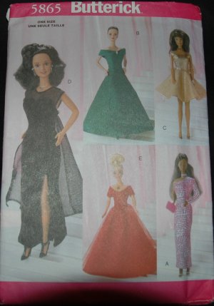 Butterick 5865 Craft Sewing Pattern for 11 1/2"  Doll Dresses