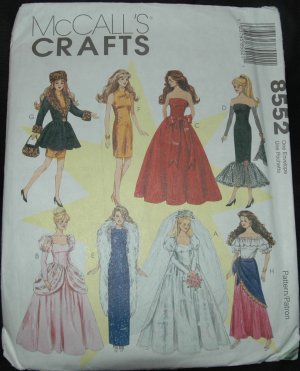 McCall's 8552 Craft Sewing Pattern for 11 1/2"  Doll Dresses
