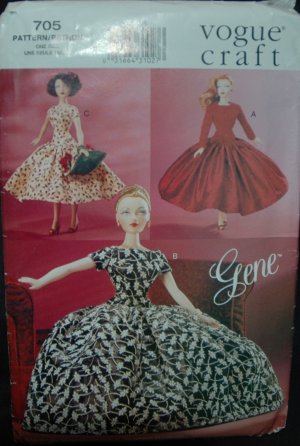 Vogue 705 Sewing Pattern for 11 1/2" Doll Dress Pattern