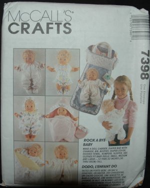 McCall's 7398 Sewing Pattern for Rock a  Bye Baby doll Accessories