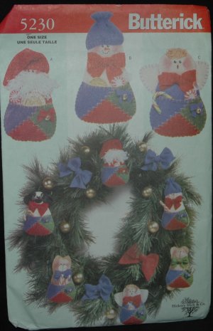 Butterick 5230 Craft Sewing Pattern for Christmas Ornaments