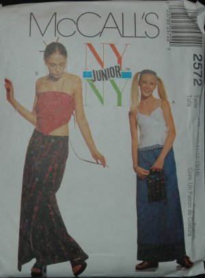 MCCALL'S 2572 SEWING PATTERN FOR JUNIOR'S TOPS AND WRAP SKIRT SZ 9-14