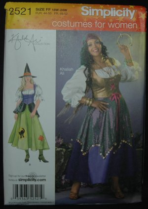 SIMPLICITY 2521 SEWING PATTERN FOR WOMEN'S COSTUME WITCH/GYPSY SIZE 18W-24W