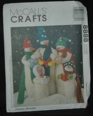 MCCALL'S 8888 CRAFT SEWING PATTERN FOR SNOW  CAROLERS