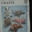 MCCALL'S 9113 CRAFT SEWING PATTERN FOR BEAN BAG ANIMALS