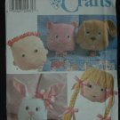 SIMPLICITY 7871 SEWING PATTERN FOR CAT, DOG, BUNNY, BOY AND GIRL PILLOW 11"