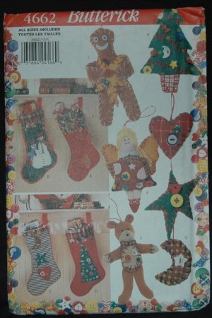 Butterick 4662 CRAFT SEWING PATTERN FOR CHRISTMAS DECORATIONS
