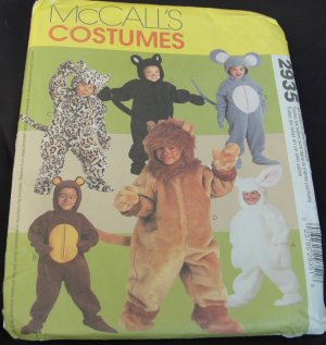 MCCALLS  2935 TODDLERS' ANIMAL COSTUMES