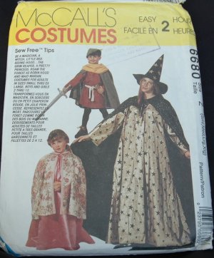 MCCALLS 6680 COSTUME -  MAGICIAN, WITCH, RED RIDING HOOD, REAPER, PRINCESS, ROBIN HOOD, MARIAN