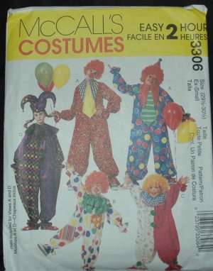 SIMPLICITY 3306 MISSES COSTUME- CLOWN, JESTER