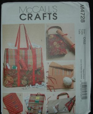 MCCALLS M4728 CRAFT PATTERN- KNITTING AND SEWING ORGANIZERS