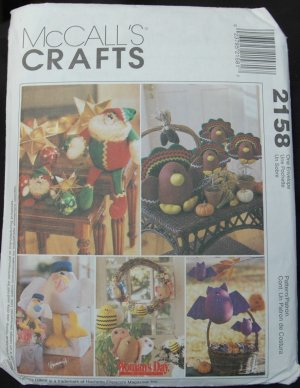 MCCALLS 2158 CRAFT SEWING PATTERN FOR SEASONAL DECORATIONS