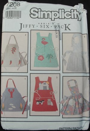 SIMPLICITY 7208 SEWING PATTERN FOR MISSES REGIONAL APRONS ONE SIZE