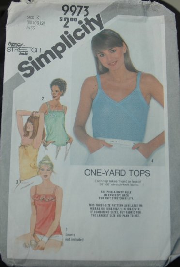 SIMPLICITY 9973 MISSES ONE YARD TOPS