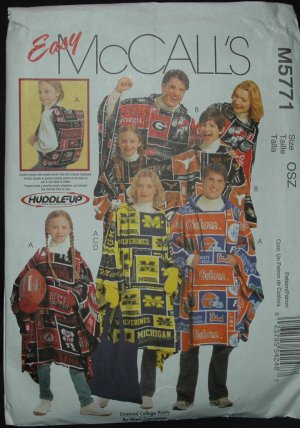 MCCALLS M5771 CRAFT MISSES', MENS, BOY'S & GIRLS PONCHOS, MITTENS & TOTES