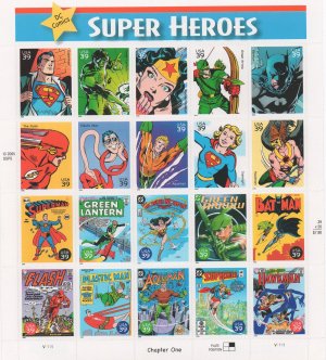 U.S. POSTAGE STAMPS "SUPER HEROES"