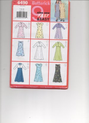 BUTTERICK 6490 GIRLS' JACKET & DRESS