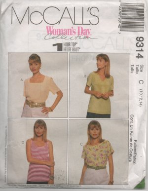 MCCALLS  9314 MISSES' TOPS