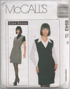 MCCALLS 8943 MISSES LINED JUMPER AND BLOUSE