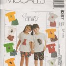 MCCALLS 9367 CHILDREN'S AND GIRLS' T-SHIRT & PULL-ON SHORTS & ANIMAL TOY