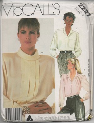 MCCALLS 2227 MISSES' BLOUSES AND NON-PERMANENT BLUE TRANSFER SZ: 8