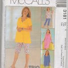 MCCALLS 3181  MATERNITY DRESS, TOPS AND PULL-ON PANTS IN 2 LENGTHS & PULL-ON SKIRT