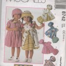 MCCALLS 8742 CHILDRENS' AND GIRLS' DRESS HAT AND PANTIES