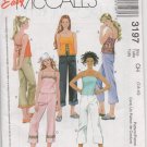 MCCALLS 3197 GIRLS' LINED TOP AND CROPPED PANTS