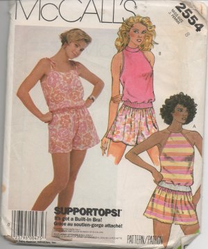 MCCALLS 2554 MISSES' TOP AND SHORTS