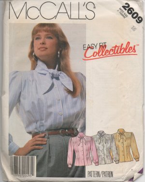 MCCALLS 2609 SEWING PATTERN FOR MISSES' BLOUSE SIZE 16