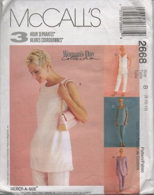 MCCALLS 2668 SEWING PATTERN FOR MISSES' TUNIC & PANTS  IN TWO LENGTHS