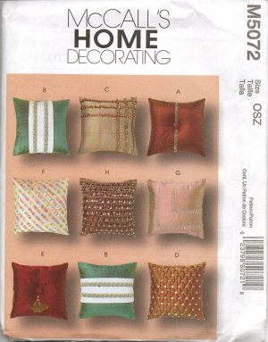 MCCALLS M5072 DECORATIVE  PILLOWS