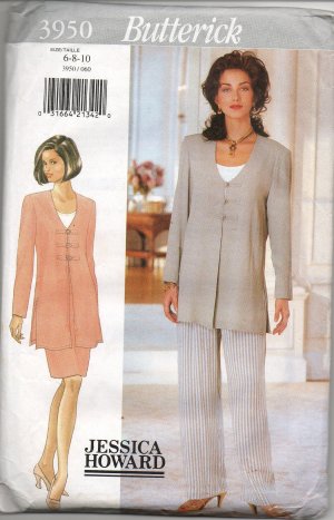 BUTTERICK 3950 MISSES' TUNIC, TOP, SKIRT, & PANTS