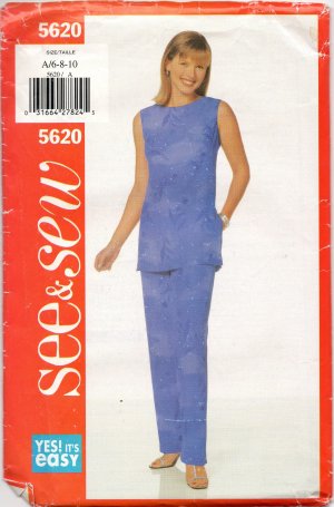 BUTTERICK 5620 MISSES' TUNIC & PANTS