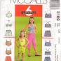 MCCALLS 3189 CHILDRENS' & GIRLS' TOP, PULL ON CAPRI PANTS OR SHORTS