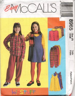 MCCALLS 8965 GIRLS' UNLINED JACKET, JUMPER &  PULL ON  PANTS
