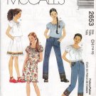 MCCALLS 2653 SEWING PATTERN FOR GIRLS' TOP, SKIRT AND PANTS IN TWO LENGTHS SZ 7,8,10