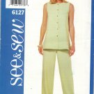 BUTTERICK 6127 MISSES'/ MISSES' PETITE TOP & PANTS