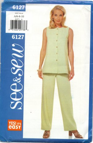 BUTTERICK 6127 MISSES'/ MISSES' PETITE TOP & PANTS
