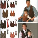 SIMPLICITY 4762 SEWING PATTERN FOR MEN'S & BOYS VESTS & TIES