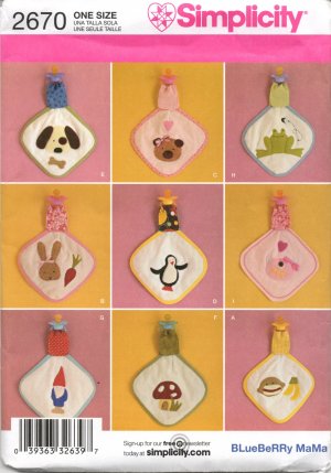 SIMPLICITY 2670 CRAFT SEWING PATTERN FOR BINKY BLANKETS