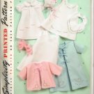 SIMPLICITY 2900 SEWING PATTERN FOR BABIES' LAYETTE AND BONNET IN 3 SIZES
