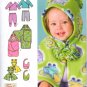 SIMPLICITY 4434 SEWING PATTERN FOR BABIES' TOP, PANTS, CAPELET, BIB,  BLANKET WRAP, SZ 1 MO - 18 MOS