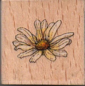 LAZY DAISY WOOD MOUNTED RUBBER STAMP