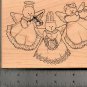 COMOTION ANGELIC CAROLER'S- CAT, BEAR & BUNNY RUBBER STAMP