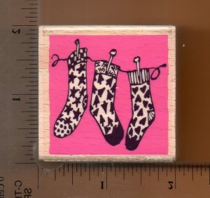 CHRISTMAS STOCKINGS RUBBER STAMP